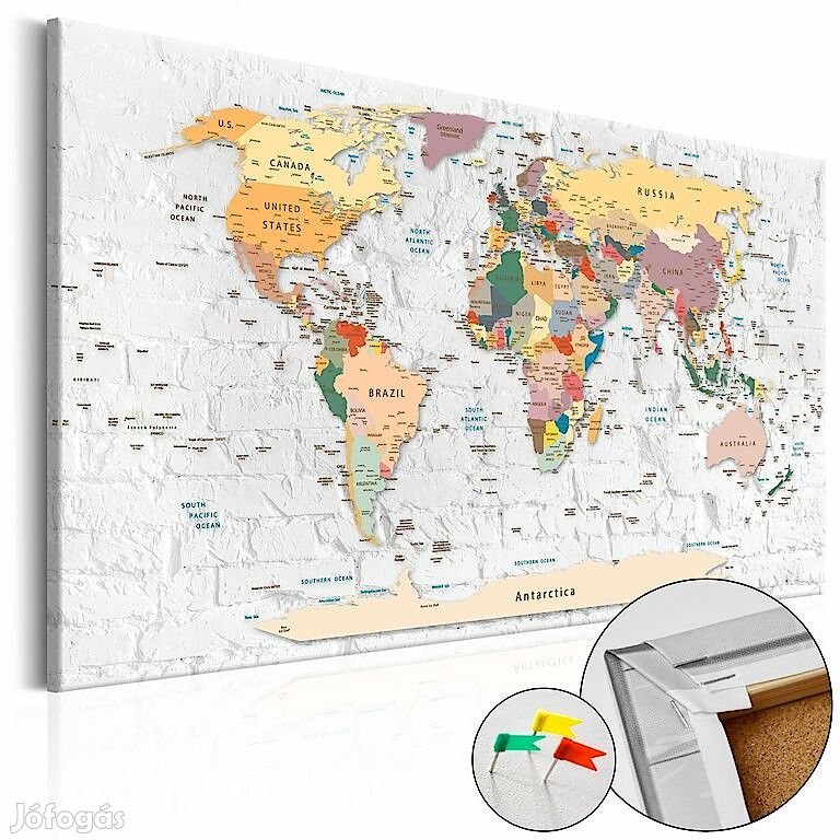 Kép parafán - Worlds Walls Cork Map